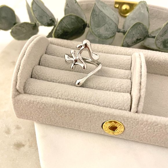 925 Sterling Silver Minimalist Geometric Stackable Dainty Ring Modern Boho Ring - Picture 3 of 6